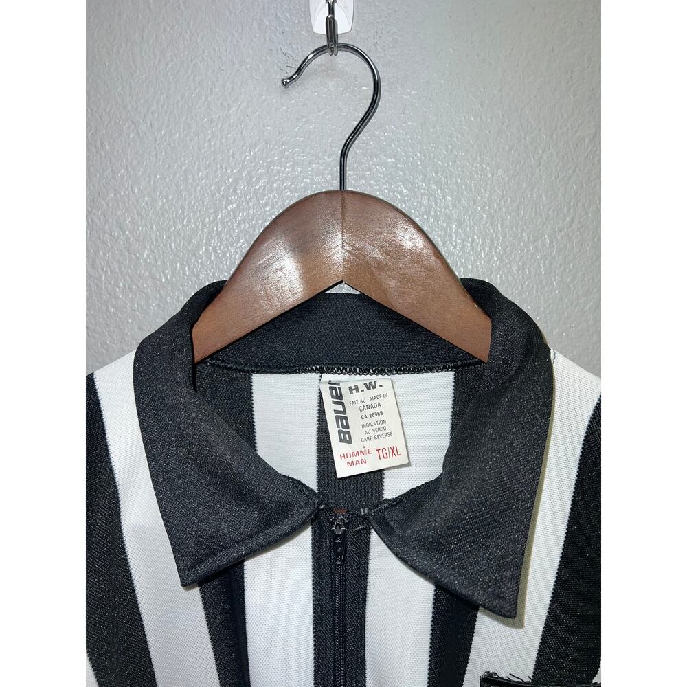 Vintage USA Hockey Referee Jersey Official Black White Long Sleeve 98 90s VTG XL - Picture 7 of 12